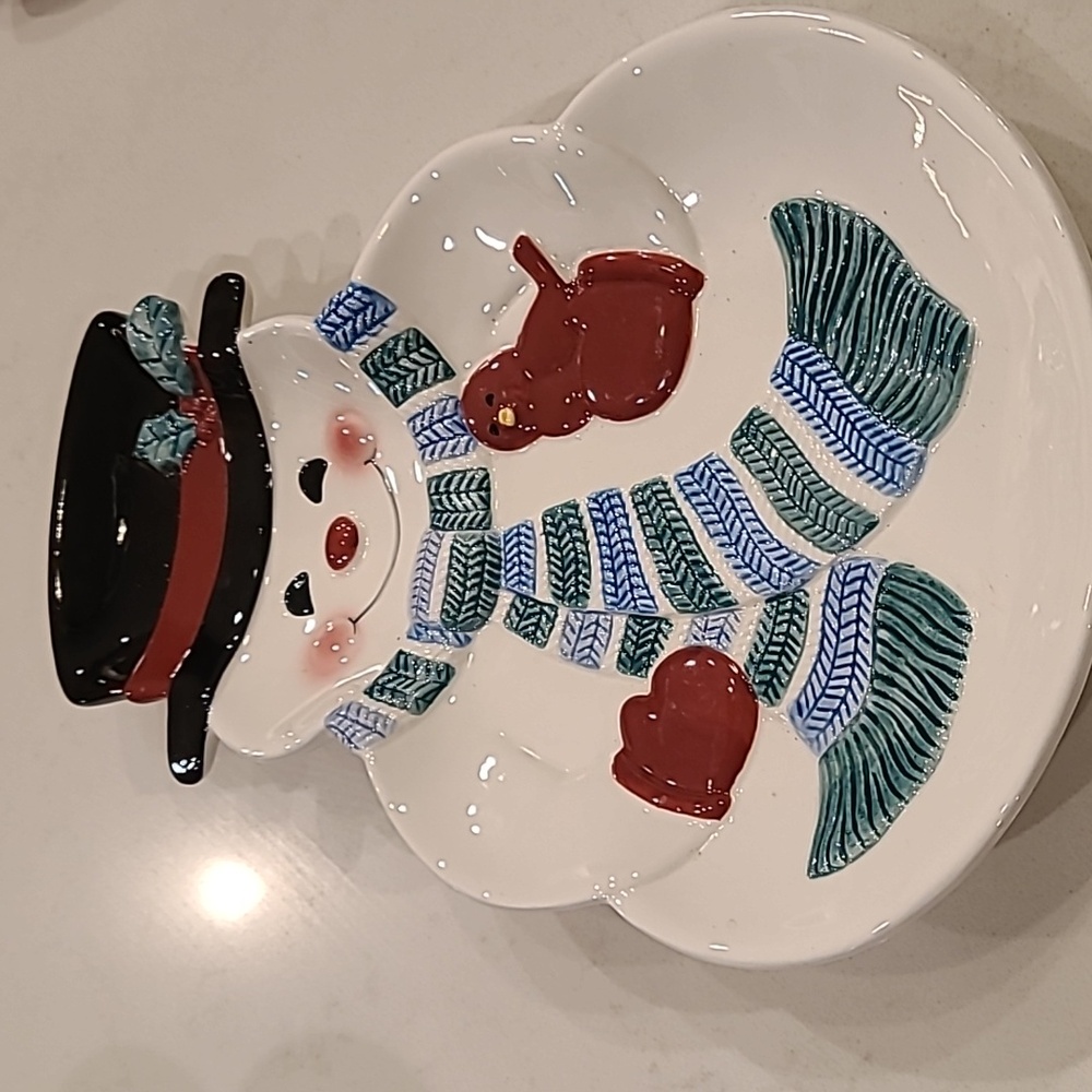 NEW! Hallmark Snowman Cookie Plate